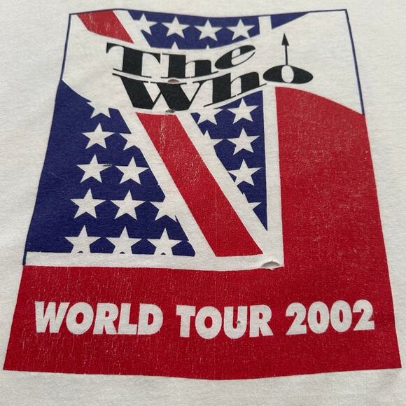 The Who World Tour '02 Thrashed VTG Y2K White SS Tee Size XL GUC - Picture 3 of 6